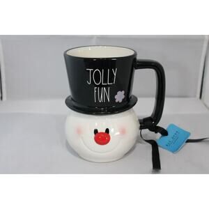 Rae Dunn Christmas “JOLLY FUN” Frosty The Snowman Face Mug Holiday